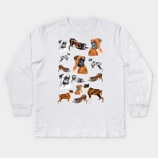 boxer dog Kids Long Sleeve T-Shirt